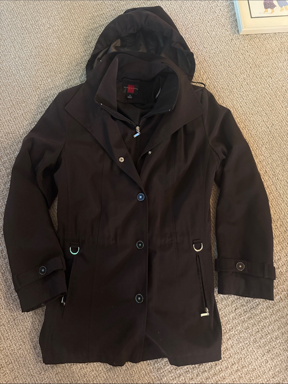 Women’s Gallery brown rain jacket coat sz Medium